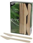 Boite de 100 Couteau en bois 'pure' 16,5 cm PAPSTAR