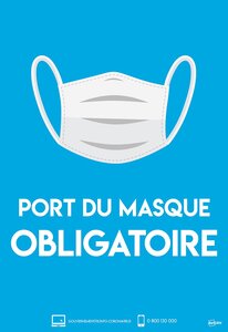 2 Affiches adhésives amovibles - Port du masque