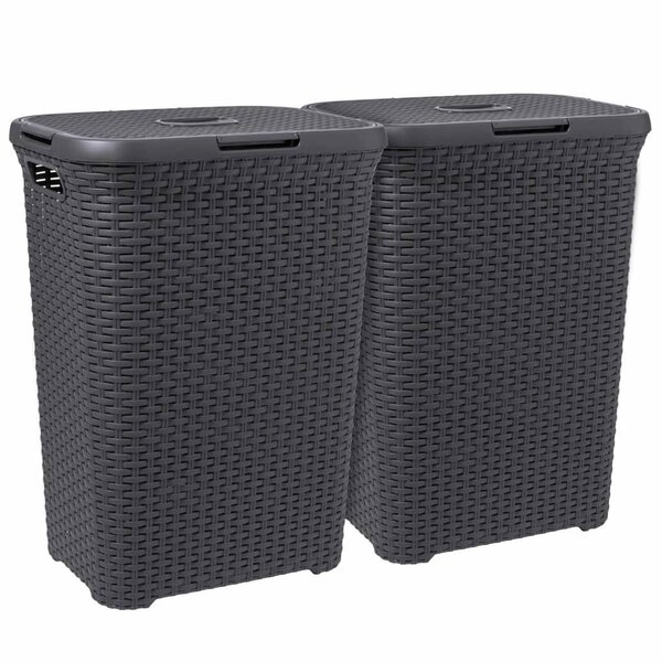 Curver Ensemble de paniers à linge Style 2 pcs 60 L Anthracite