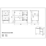 Germania Armoire de plancher sous-lavabo GW-Mauresa 34x60x56 cm Blanc