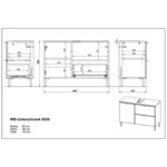 Germania Armoire sous-lavabo GW-Mauresa 34x80x56 cm Chêne et blanc