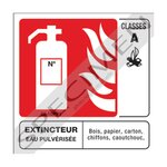 Panneaux Extincteur Classe A 100x100