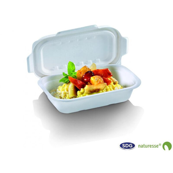 Couvercle Pulpe de Cellulose Biodégradable pour Barquette Rectangulaire N395, N396 et N397 - SDG - Lot de 250 - Pulpe de cellulose