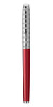 WATERMAN Hemisphere Deluxe - Stylo plume rouge avec capuchon ciselé, attributs palladium, plume fine - en écrin