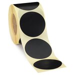 Pastille adhésive amovible en rouleau noir 90 mm (colis de 500)