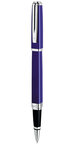 WATERMAN Exception stylo roller fin, bleu, attributs plaqué argent, recharge noire F, en écrin