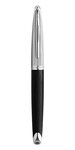 WATERMAN Carene stylo plume, en cuir noir, attributs palladium, plume moyenne 18K, en écrin