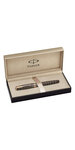 PARKER Sonnet Stylo Plume, Ciselé Chocolat, Attributs or Rose, Plume Fine 18k
