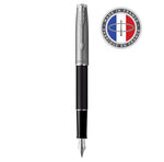 PARKER Sonnet Essentiel Stylo plume, Noir, Plume moyenne, encre bleue, Coffret cadeau