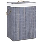 vidaXL Panier à linge Bambou Gris 72 L