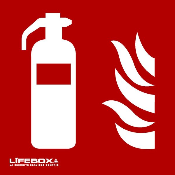 Panneau de signalisation incendie - indicateur d'extincteur - Rouge et blanc