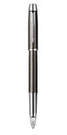 Parker IM Premium,  5th,  "Gun Metal"ciselé, pointe fine, attributs chromés, recharge noire