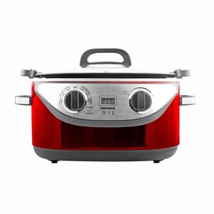 KITCHEN COOK - COOKOTTERED -  Multicuiseur 8 en 1 - 5,6L - 1350W - 120-220°C - Inox Rouge