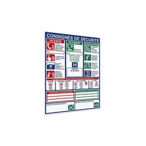 Panneau vertical des consignes de sécurité