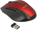 Souris ergonomique sans fil Delock (Noir/Rouge)