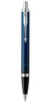 PARKER IM Stylo bille, "Blue Origin", attributs chromés, Recharge bleue pointe moyenne, en écrin