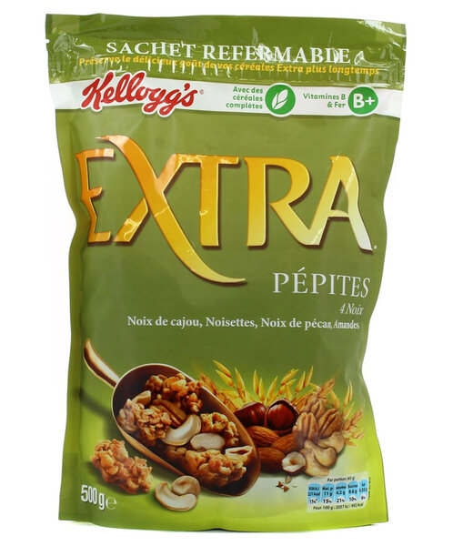 Kellogg's Kellogg’s Extra Pépites 4 Noix 500g (lot de 3)