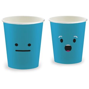Gobelets jetables Emoticons pour distributeurs automatiques SP6, pour boissons chaudes, 15 cl en carton, 6 coloris assortis (paquet 100 unités)