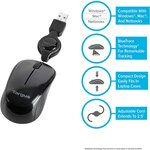 Souris optique USB Compacte avec cordon rétractable Noir/Gris TARGUS