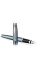 PARKER IM stylo plume, bleu gris, Plume fine, attributs chromés, en écrin