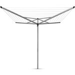 BRABANTIA - 310683 - Séchoir Essential - 50 metres  douille plastique  Ø 35 mm  4 bras  Metallic Grey
