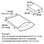 Lot de 200: Pochette matelassée mousse RAJA 10x16 cm