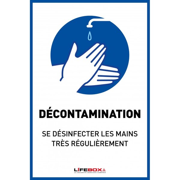 Panneau affichage pour la désinfection des mains