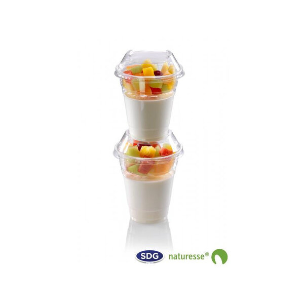 Couvercle PLA Biodégradable avec Trou pour Gobelet - SDG - Lot de 1200 - Acide polyactique (PLA)