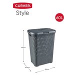 Curver Ensemble de paniers à linge Style 2 pcs 60 L Anthracite