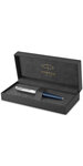 PARKER 51 Stylo Bille, Résine Bleu nuit et  Capuchon inox poli, Recharge noire pointe moyenne, Coffret cadeau