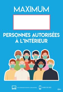 Affiches adhésives amovibles - Maximum de personnes autorisées à l'intérieur