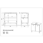 Germania Armoire de plancher sous-lavabo GW-Tulsa 60x35x60 cm Blanc