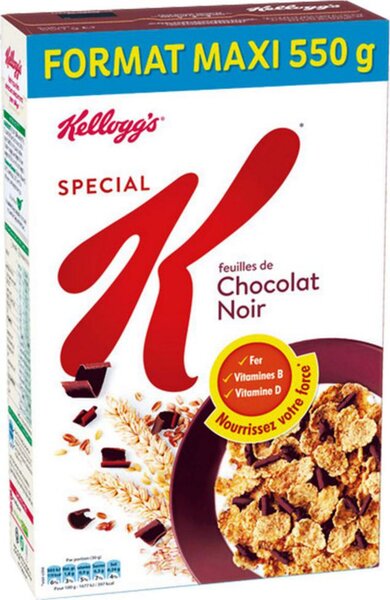 Kellogg's Kellogg’s Spécial K Chocolat Noir Format Maxi 550g (lot de 3)