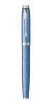 PARKER IM Premium - Stylo Roller Bleu ciselé, Attributs Chromés, Pointe fine