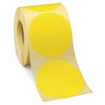 Pastille adhésive amovible en rouleau jaune 40 mm (colis de 500)