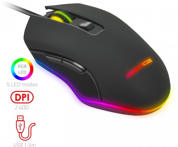 Souris filaire Gamer Advance GTA 210 RGB (Noir)