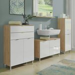 Germania Armoire sous-lavabo GW-Mauresa 34x80x56 cm Chêne et blanc