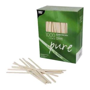 Distributeur de 1000 « Pure » Agitateurs Touillettes 178 mm en bois PAPSTAR