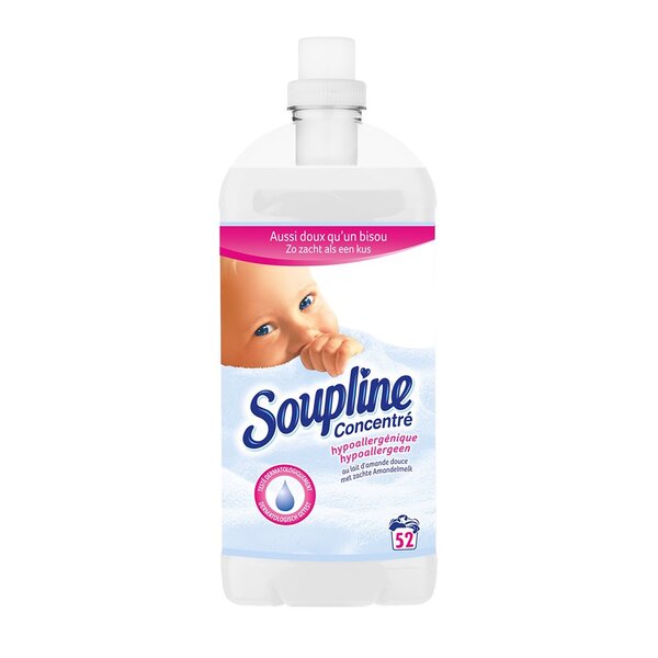 Soupline Adoucissant Concentré Hypoallergénique au Lait d’Amande Douce 1,3L (lot de 3)