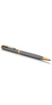 PARKER Sonnet fin stylo bille, argent ciselé, attributs dorés, recharge encre noire pointe moyenne – Livré dans son écrin