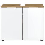 Germania Armoire de sous-lavabo GW-Avino 34x70x58 cm Blanc et chêne