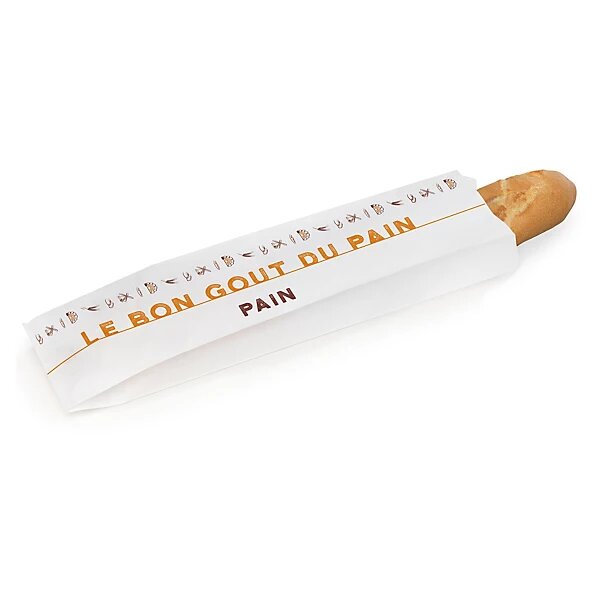 Sachet papier blanc imprimé "pain" (colis de 1000)