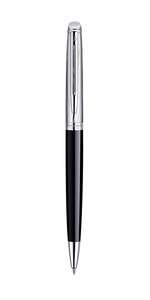 WATERMAN Hemisphere Deluxe Stylo bille, noir, pointe Moyenne, attributs palladium, Ecrin