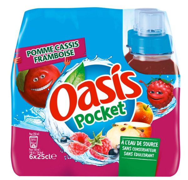 Oasis Pocket Pomme Cassis Framboise 25cl (pack de 24)