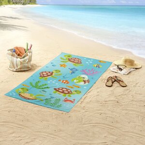Good Morning Serviette de plage TURTLES 75x150 cm Multicolore