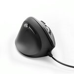 Souris verticale, ergonomique, pour gaucher 'EMC-500L', filaire, noire HAMA