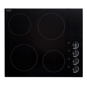 OCEANIC OCEATV4ZMA2 Table vitrocéramique-4 zones-6000W-L59xP52cm-Revetement verre-Noir