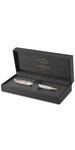 PARKER Sonnet stylo bille, laque perle, attributs or rose, recharge encre noire pointe moyenne – Livré dans son écrin