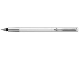 Stylo plume VECTOR Pte Moyenne Corps Blanc Brillant Attribut Acier PARKER