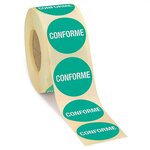 Pastille adhésive amovible imprimée conforme (colis de 500)